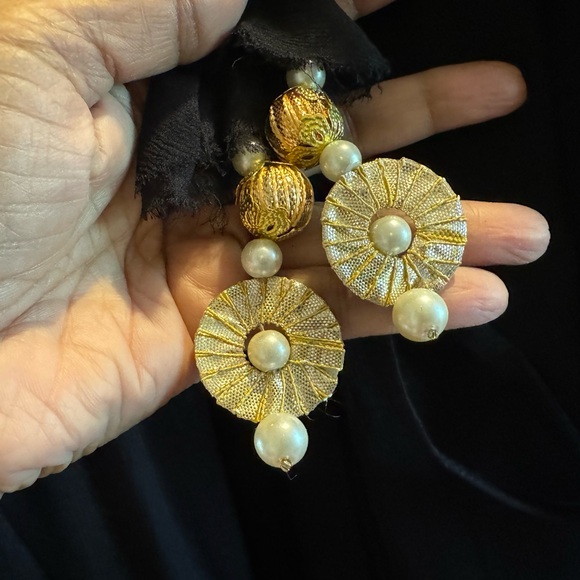 Indian style very wide leg pants with elastic waist. 100% cotton. Fully lined. - Picture 4 of 7